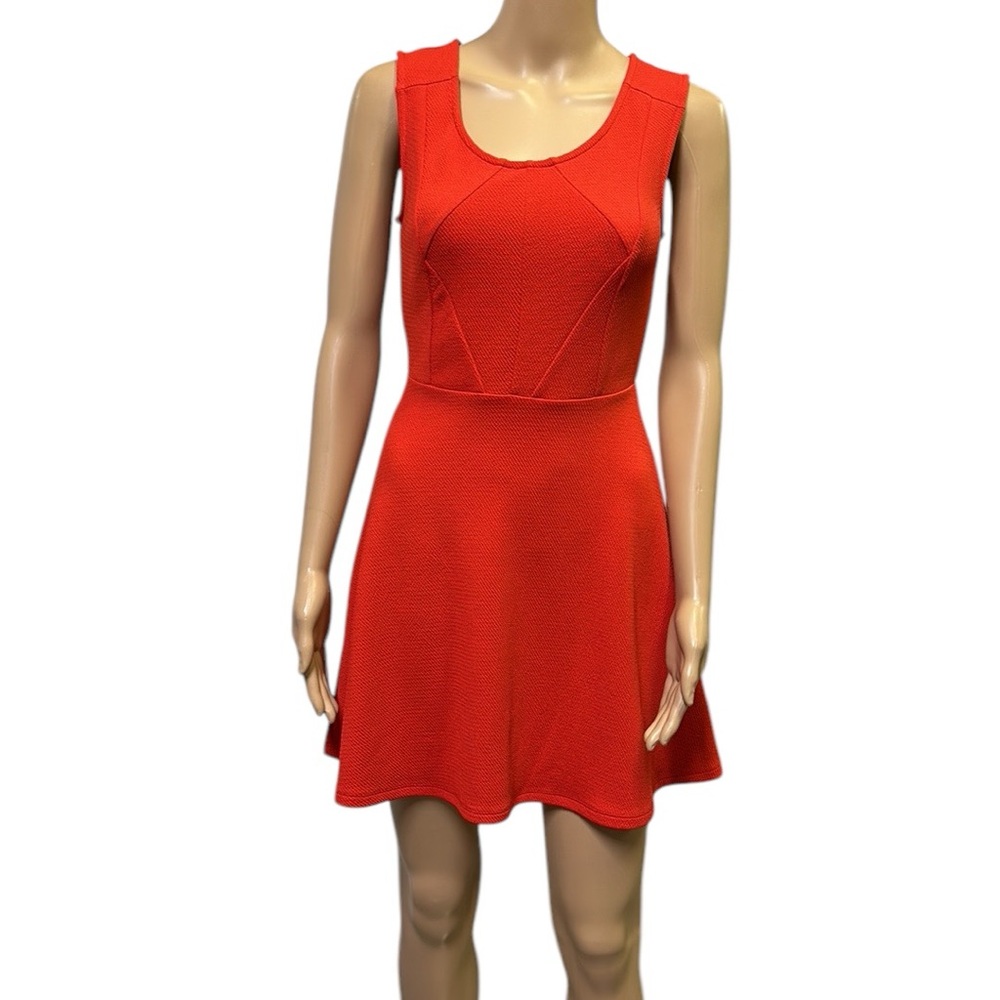 GB Gianni Bini Red Fit and Flare Sleeveless Zip Back Skater Mini Dress Small